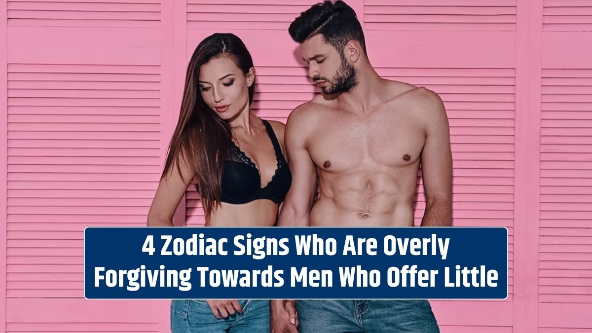 Against a pink backdrop, a beautiful young couple holds hands, showing an inclination to forgive men who offer little.